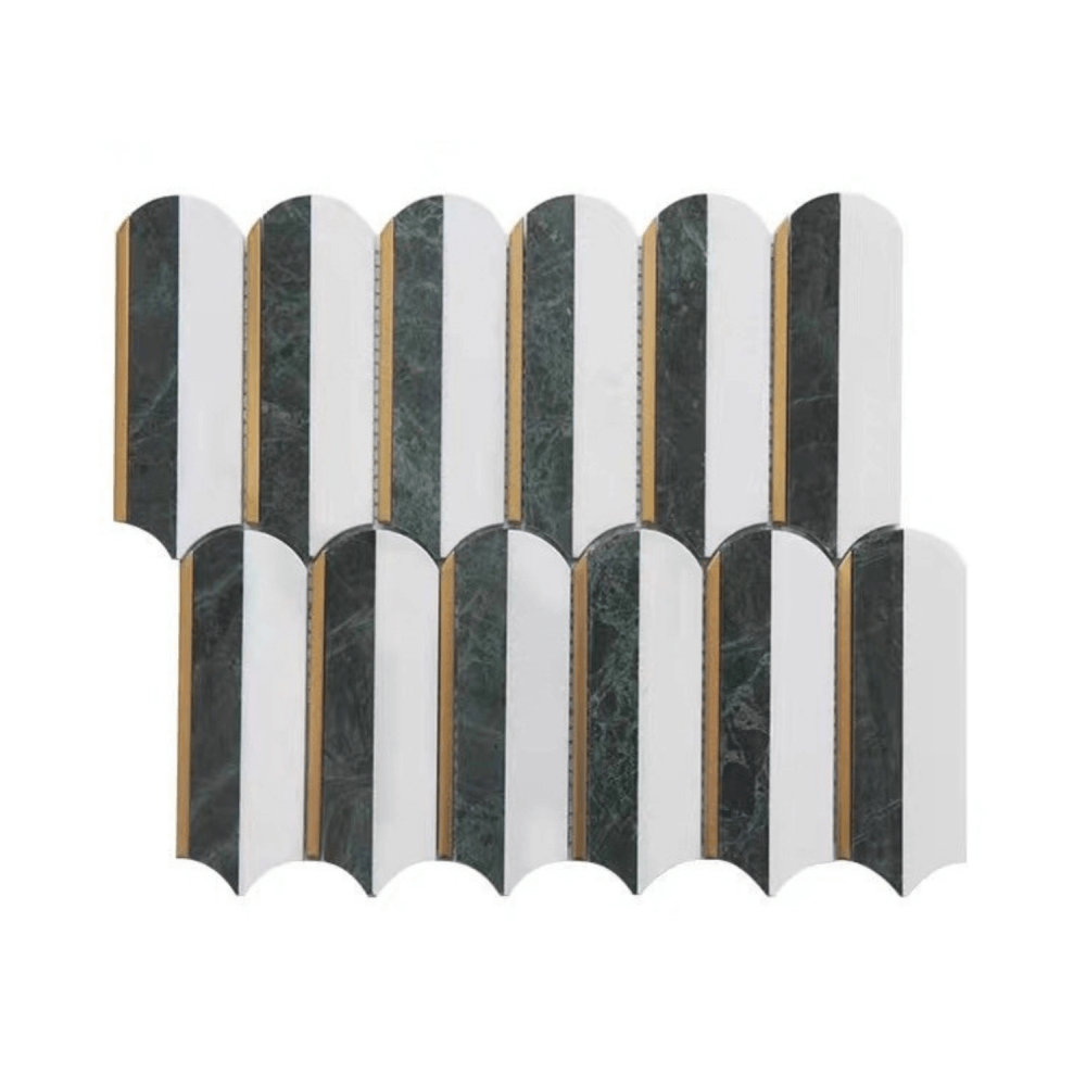 โมเสคหินอ่อน TIMELESS TILES รุ่น ROYAL FEATHER 23.5X28.5 ซม. สีเขียว EMERALD GREEN